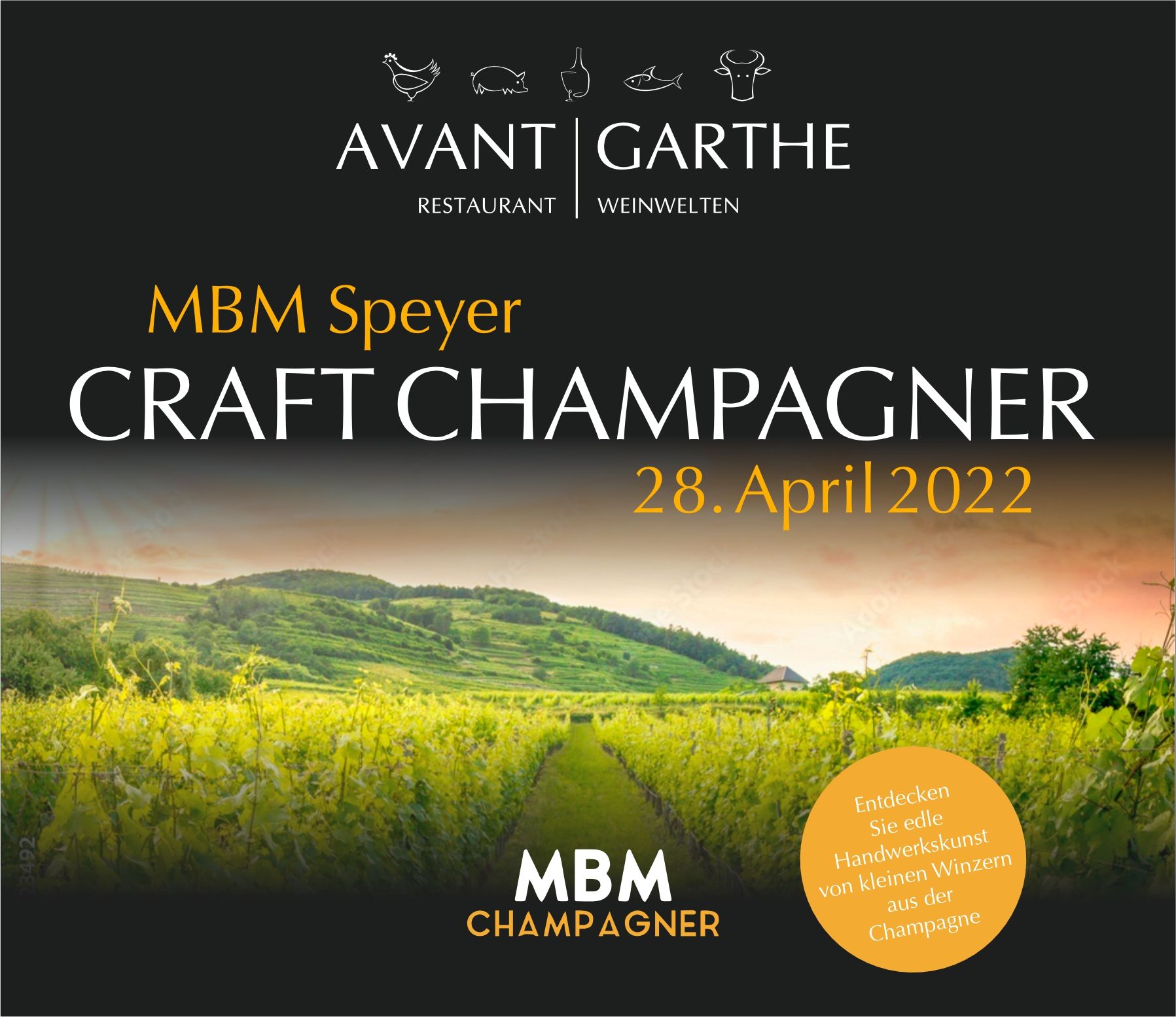 Champagner Menü im Restaurant Avangarthe Speyer 28. April 2022